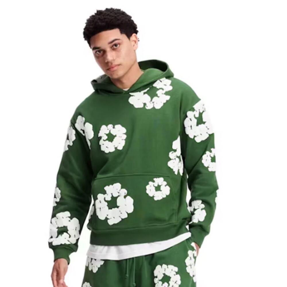 Denim Tears Cotton Wreath Hoodie Forest Green Heavyweight Size L Men's